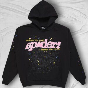 Sp5der P*NK Hoodie Black V2